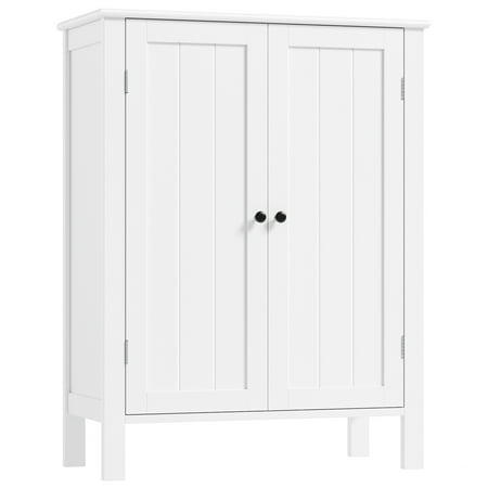 Homfa Bathroom Cabinets Freestanding  Bathroom Storage Floor Cabinet  White Storage Cabinets with Doors and Shelves