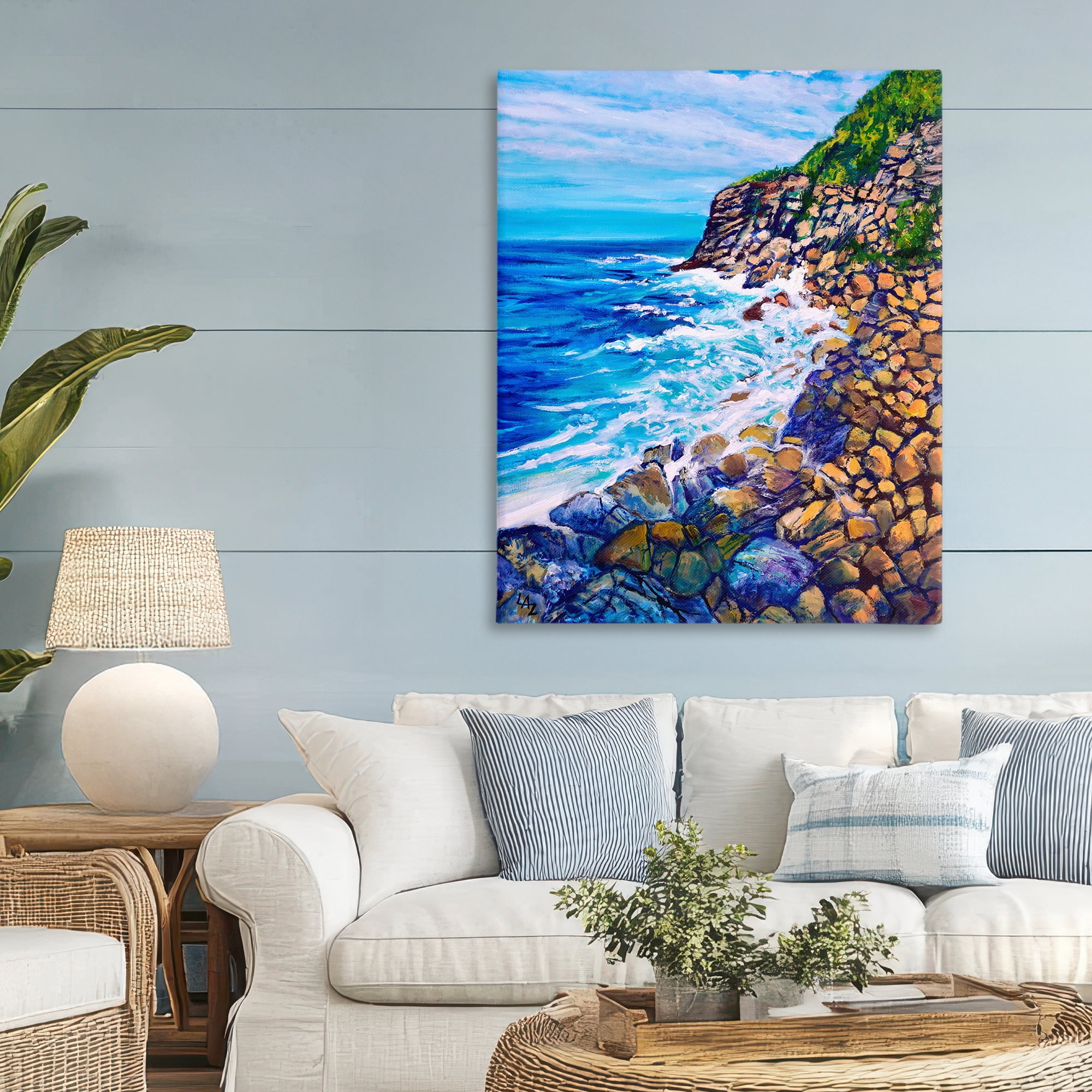 Stupell Industries Cliffside Ocean Spray Canvas Wall Art, design by Lee Ann Zirbes