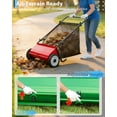 thumbnail image 4 of 21 in Push Lawn Sweeper,4 Spinning Brushes, 7 Cu. Ft. Large Capacity Collection Bag,Adjustable Height, Durable Steel Frame with Rubber Wheels, for Grass, Leaves & Debris Collector on All Terrains, 4 of 5