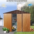 thumbnail image 5 of CarButler 8x6ft Metal Outdoor Storage Shed with Lockable Sliding Doors for Garden Backyard Patio Lawn Coffee, 5 of 7