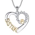 thumbnail image 1 of 1pc Woman Love Heart Necklace Sister Clavicle Chain Simple Temperament Necklace, 1 of 8