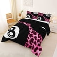 thumbnail image 2 of Erosebridal Pink Leopard Cheetah Print Full Size Comforter Sets,Billiard Sport Ball Games Bedding Sets For Girls Teens, Reversible 3 Pieces, 2 of 7