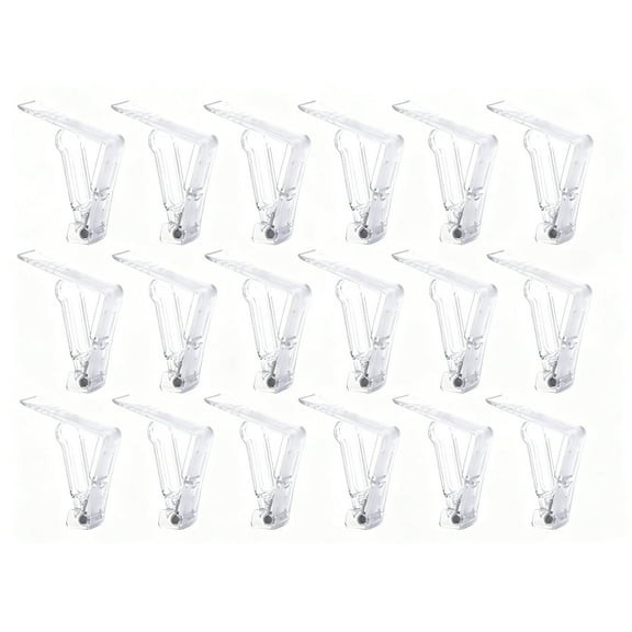 18 Pcs Spring Loaded Tablecloth Clips, Clear Plastic Loaded Tablecover Clip Clamp Holder for Home Kitchen Restaurant Weeding Picnic Patio and Party