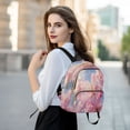 thumbnail image 6 of Casual Pink Flowers with Water Droplets Backpack for School,College and Travel, Water Resistant Bookbag,, 6 of 7