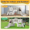 thumbnail image 4 of 8 in 1 Toddler Slide Playset with Climber, Basketball Hoop,Tunnel and Storage Space for Toddlers Playground Outdoor Indoor, 4 of 7