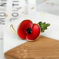 thumbnail image 4 of HOOUN Crystal Enamel Pin Brooch Broach Christmas Decor Props Poppies Badges Red-silver, 4 of 9