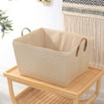 thumbnail image 2 of Bxaolu Large Laundry Basket, Laundry Hamper, Sisal&nbsp;Rope Storage Hamper for Bedroom, Nursery & Bathroom – Toy Storage Organizer, 20" x 15" x 15", Khaki, 2 of 6
