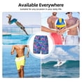thumbnail image 6 of Yiaed Colorful Mushrooms Print Mens Swim Trunks Bathing Suit Compression Liner Beach Swim Shorts Swimwear Quick Dry Zipper Pocket No-Chafing Board Short-3X-Large, 6 of 6