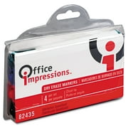 Office Impressions Dry Erase Markers, Chisel Tip, Assorted, 4/Set