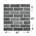 thumbnail image 2 of FUDAKUNA Self Adhesive PVC 12" x 12" Wallpaper Wall Sticker, 6 Pieces Gray Mosaic Brick Tile Backsplash, 2 of 8