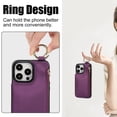 thumbnail image 2 of Dteck for iPhone 16 Pro Max Wallet Case, Flip Leather Case with RFID Blocking Card Holder Zipper Pocket, Ring Holder Kickstand Protective Folio Phone Cover for iPhone 16 Pro Max,Darkpurple, 2 of 8