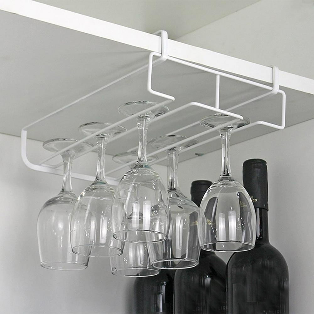 Stemware Rack Hanging Storage Wine Glass Holder Under Counter Cabinet ...