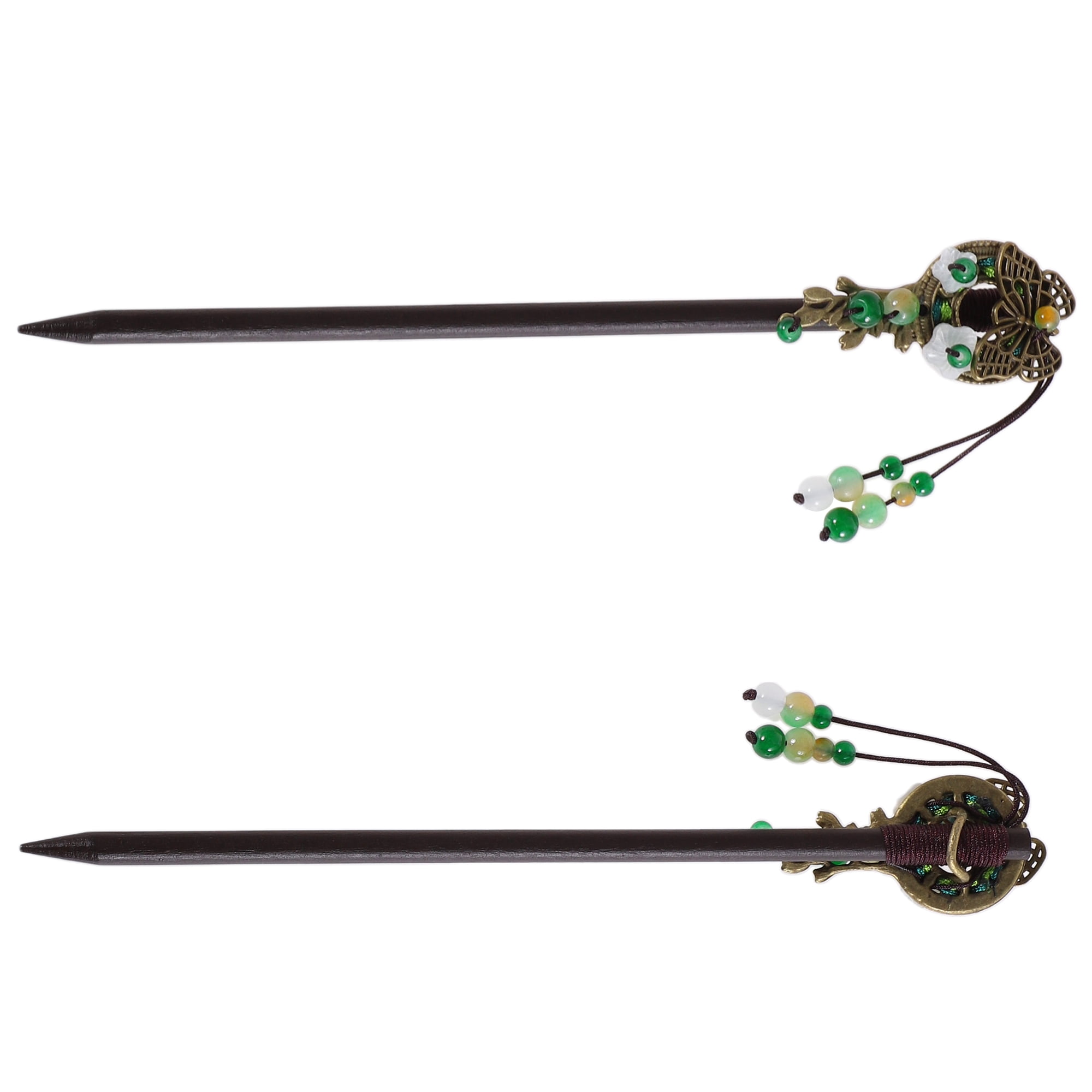 Unique Bargains Hair Stick Pin for Women 1Pc Black, Green, White [Flower Butterfly]