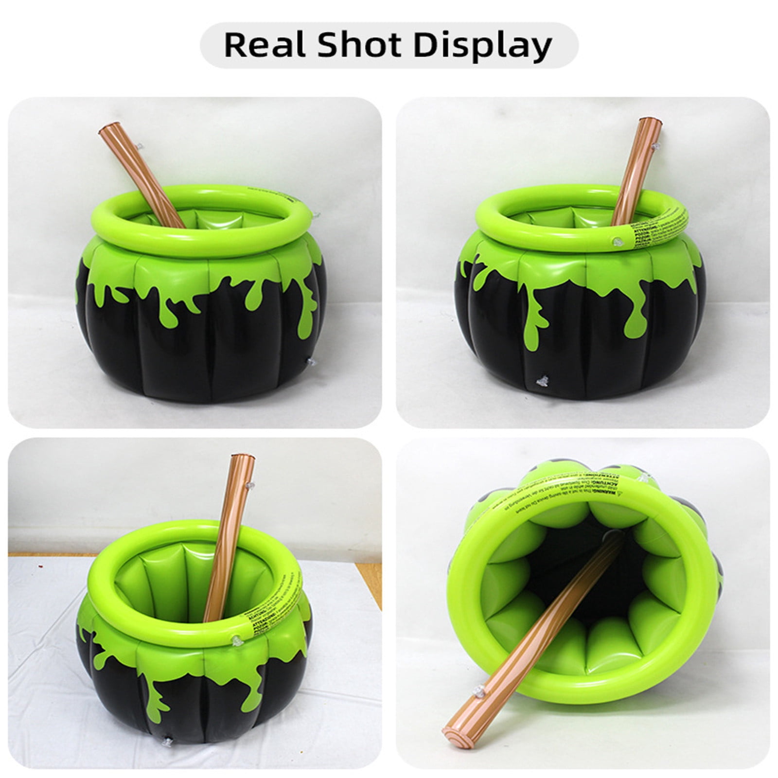 NWOKYZGH Giant Black Inflatable Cauldron Kettle Halloween Cooler, Large Drink Holder for Parties