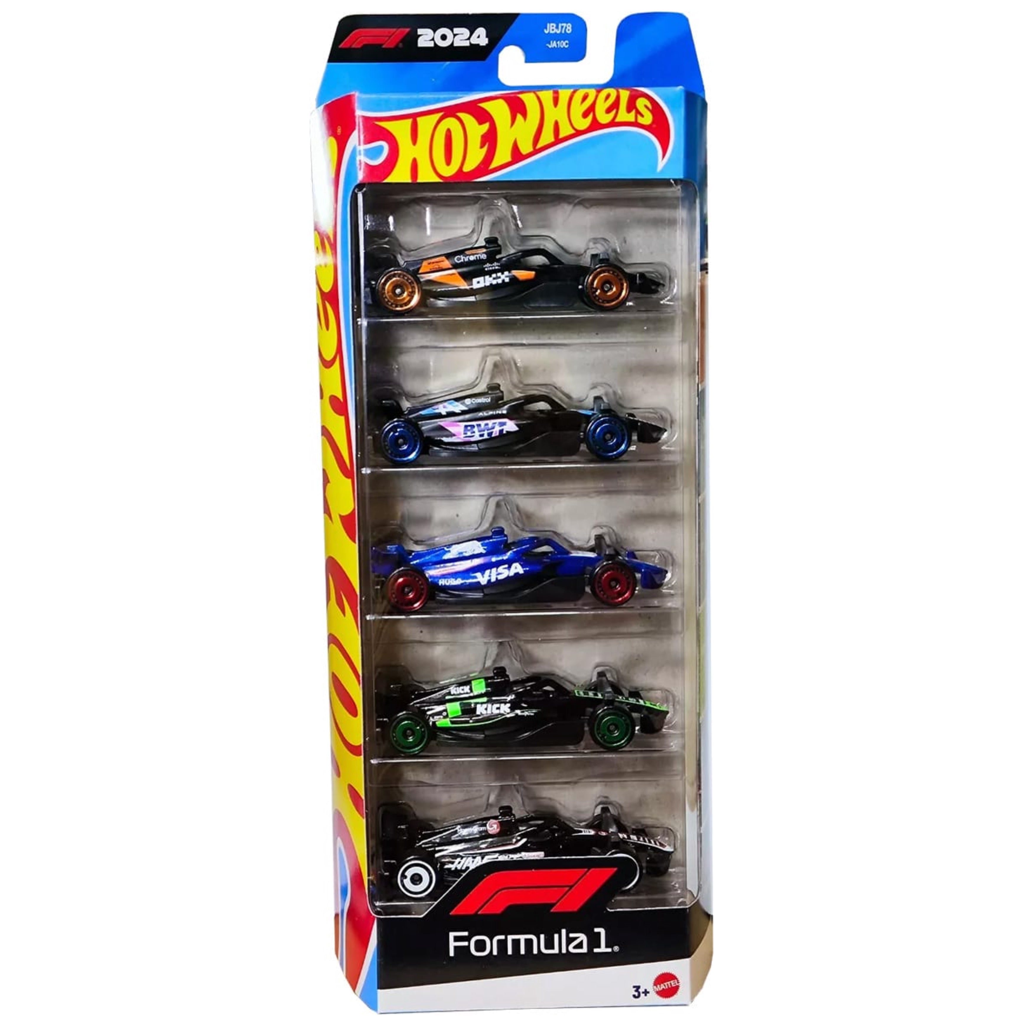 Hot Wheels 5-Pack Race Team, Set of 5 Formula 1-Themed 1:64 Scale