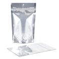 thumbnail image 3 of 100 pcs 6"x9.5" Mylar Clear/Silver Aluminum Foil Resealable Stand Up Bags Heat Seal Zipper Lock Reusable Storage Pouches for Zip Food Storage Lock Packaging with Tear Notches, 3 of 5