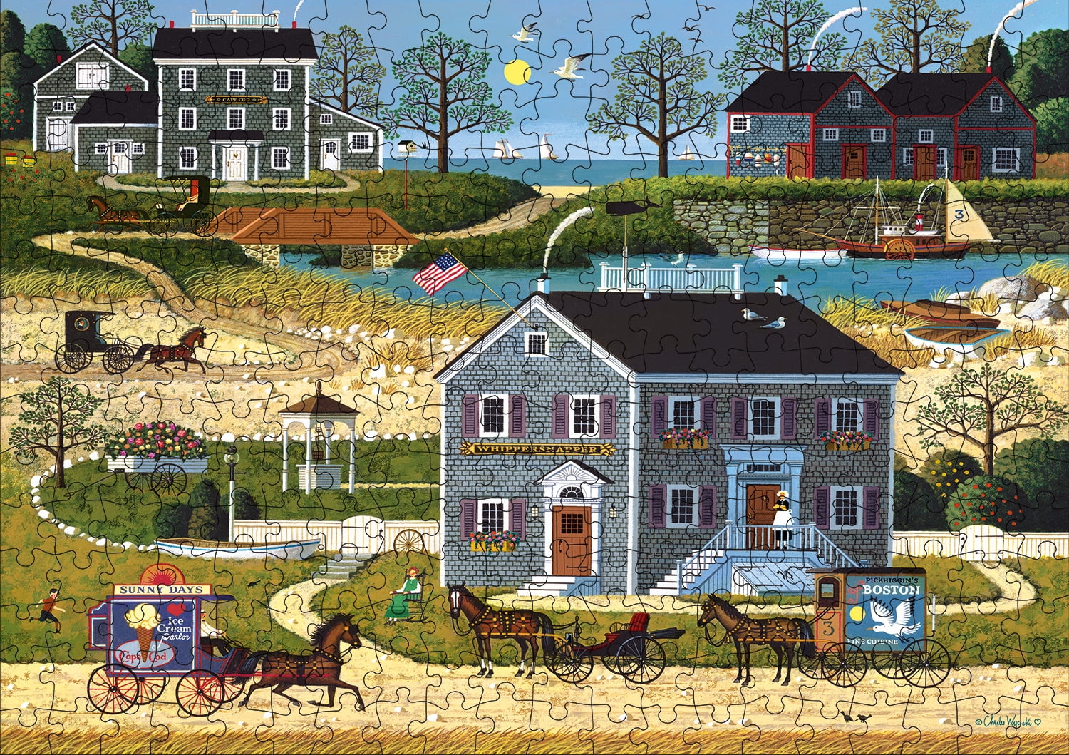 Buffalo Games The Whippersnappers of Cape Cod 300-Piece 21.25 x 15-Inch Interlocking Jigsaw Puzzle for Adults Ages 14+