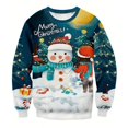 thumbnail image 2 of Suéteres de otoño e invierno para hombre, suéteres con estampado 3D de Papá Noel y muñeco de nieve, suéteres casuales de moda para deportes callejeros para hombre, 2 of 5