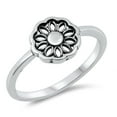 thumbnail image 1 of Beautiful Cutout Sunflower Ring .925 Sterling Silver Band Jewelry Female Male Unisex Size 9, 1 of 4