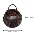 thumbnail image 2 of IBASETOY Wicker Hanging Storage Basket for Home Decor in Coffee Color Perfect for Artificial Plants and Flowers 3pcs, 2 of 8