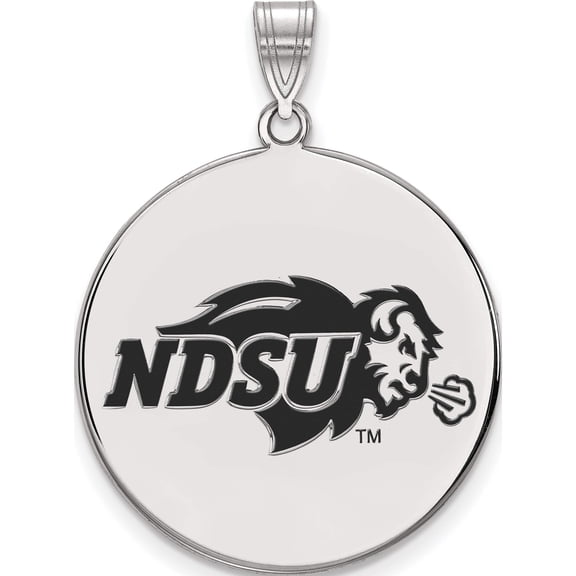 Sterling Silver S. Rh-Plated Logoart North Dakota State Xl Enamel Disc Pendant (32 X 25) Made In United States ss003nds
