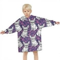 thumbnail image 3 of Purple French Bulldog Blanket Hoodies for Kids 6-13YR Oversize Wearable Blanket Hoodies for Boys Girls Teens, 3 of 7