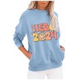 thumbnail image 1 of Timegard Chandails en Molleton de Noël pour Femmes Col Rond Manches Longues Pull Imprimé Automne Hauts Amples avec Poches, 1 of 2