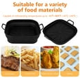 thumbnail image 4 of 2Pcs Air Fryer Silicone Pot with Handle Reusable Non-stick Foldable Air Fryer Accessories Liners for Double Basket Rectangular-Black, 4 of 11