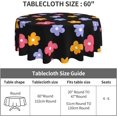 thumbnail image 4 of Summer Simple Flowers Tablecloth Round Table Cover Washable Polyester Table Cloth for Kitchen Party Picnic Dining Decor 60 Inch, 4 of 5