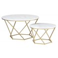 thumbnail image 1 of Pemberly Row Nesting Faux Marble Top Round Coffee Table Set in White-Gold, 1 of 9