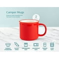 thumbnail image 4 of Kook Ceramic Camper Mugs, Cherry Red, 14 oz, Set of 2, 4 of 5