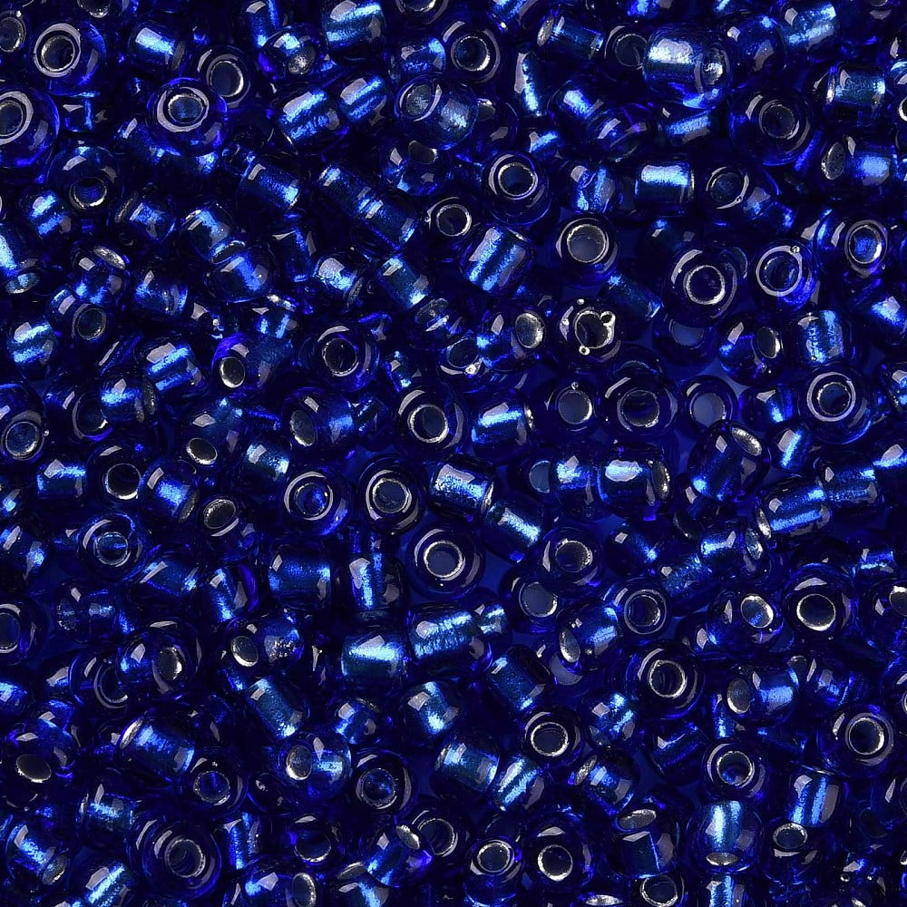 8/0 Glass Seed Beads Silver Lined Round Hole Round Blue 3mm Hole: 1mm about 10000 beads/pound