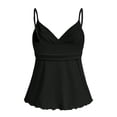 thumbnail image 4 of Women's Babydoll Tops Sleeveless V Neck Peplum Crop Wrap Top Cute Summer Tie Front Camisole, S, 4 of 5