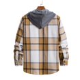 thumbnail image 3 of Men's Plaid Shirt Hooded Zipper Sweatshirt Men's Casual Fashion SweatshirtM, 3 of 3