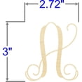 thumbnail image 2 of Pack of 1, 3 Inch x 1/4 Inch A Wood Letters in The Vine Font for Wood Craft Project, Children or Adult Art Work, Home and Holiday Décor and DIY Fun, Made in USA, 2 of 2