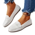 thumbnail image 2 of Nestiefly Women's Comfortable & Lightweight Penny Loafers Slip-Ons Business Casual Dress Shoes Work Office Flat Walking Shoes for Women White 40, 2 of 9