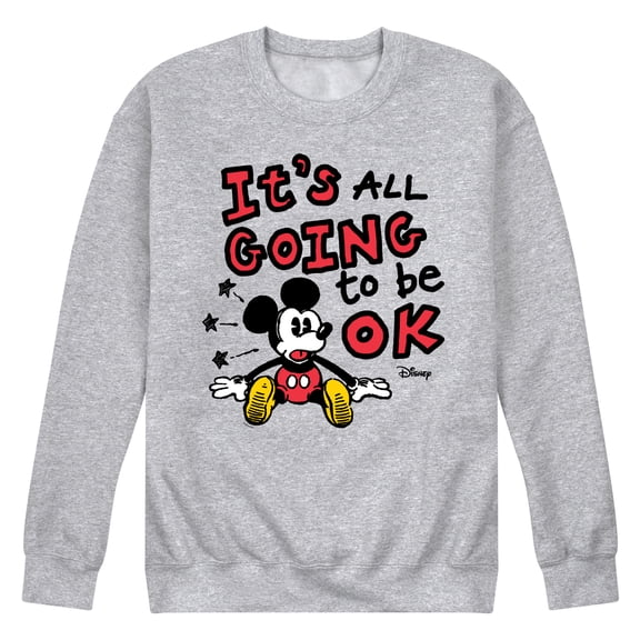 Disney - Mickey Mouse - It's All Going to be OK - Men's Crew Neck Fleece Pullover