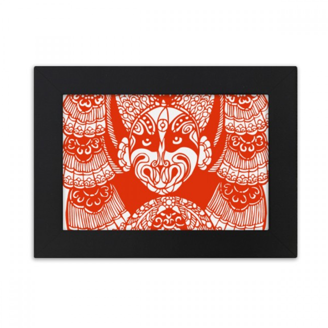Red Beijing Opera Head Paper-cut Desktop Photo Frame Ornaments Picture Art Painting