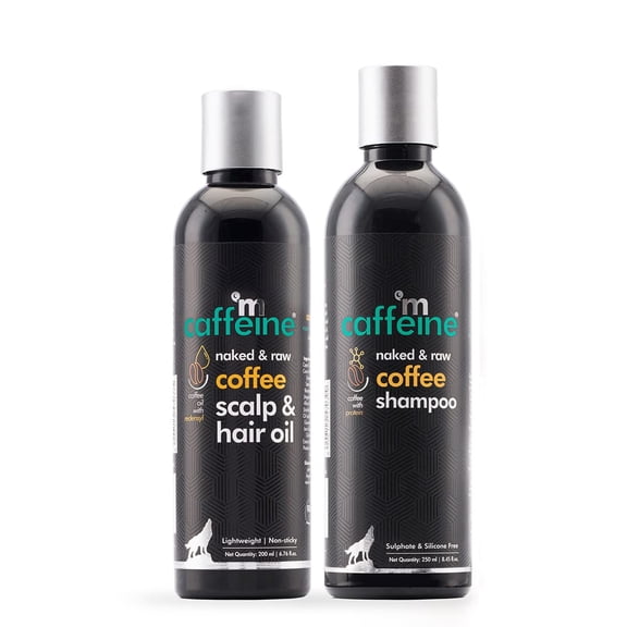 mCaffeine Must-have Coffee Hair Care Kit for Hair Fall Control & Hair Growth | Shampoo, Hair Oil | All Hair Types | Sulphate, Silicone & Mineral Oil Free