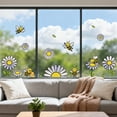 thumbnail image 4 of Static Window Clings Daisies and Bees 1 Sheet Reusable Window Decals Glass 47.24" x 11.8" Removable Double Sided Window Sticker, 4 of 7