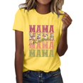 thumbnail image 1 of TSADFHJI Hauts pour Femmes Élégants Chemises Décontractées Imprimées Col Rond Manches Courtes Tee Tops Tunique Blouse TTG Jaune, 1 of 5