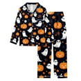 thumbnail image 4 of Ensembles de Pyjama pour Femmes Imprimé Halloween Col Boutonné Manches Longues Ensemble de Nuit Confortable Doux pour la Maison, 4 of 4
