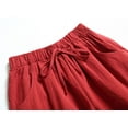 thumbnail image 3 of Tiqkatyck Womens Shorts Clearance, Women Drawstring Solid Summer Casual Beach Elastic Waist Pocket Shorts with Pockets, Biker Shorts Women Red XL, 3 of 7