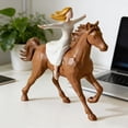 thumbnail image 3 of Dserhfy Girl Riding Horse Figurine Hand-Painted Women on Horse Resin Statue Sculpture Home Office Decoration Ornament, 3 of 7