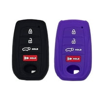 Autobase 2Pc Key Fob Cover, Toyota Camry Venza Hilux Highlander Tundra Corolla RAV4 Prius 2019 2020 2021 2022 2023 2024 2025 2026, Black & Purple