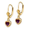 thumbnail image 5 of Auriga Fine Jewelry 14K Yellow Gold Heart Rhodolite Garnet Dangle Earrings for Women (L- 0.91inch, W- 0.24inch), 5 of 6