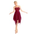 thumbnail image 1 of iiniim Robe de Danse Moderne Lyrique pour Femmes Costume de Danse à Bretelles Spaghetti Robe de Danse Athlétique Vin S, 1 of 7