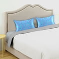 thumbnail image 5 of Haosy Satin Pillowcase for Hair and Skin Standard Cooling Silk Pillow Case with Envelope Closure Blue Stripes with Cute Flowers 20"x40", 5 of 9