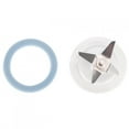 thumbnail image 1 of Dioche Blender Blade, Stainless Steel Blender Blade Extractor Blade Replacement Part Accessories Blender Blade Replacement Blender Parts With Gasket Fit For, 1 of 8