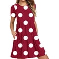 thumbnail image 3 of Sentmoon Robes d'Été pour Femmes 2026 Vacances avec Poches Manches Courtes Col Rond Robes d'Été pour Femmes Coupe Régulière Extensibles Longues Robes de Fête pour Détente et Relax Rouge TTG, 3 of 7